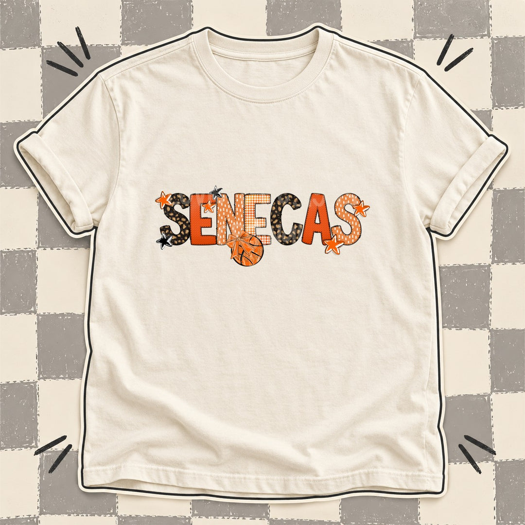 Senecas Mixed Doodle Basketball Mascots – Leopard Court DTF transfer mockup