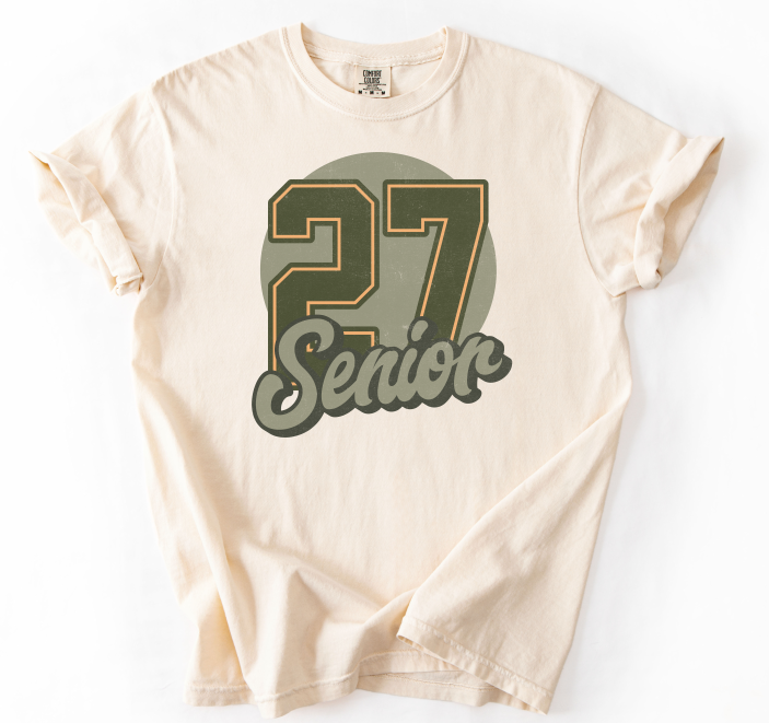 Senior Distressed Army 27 DTF transfer design