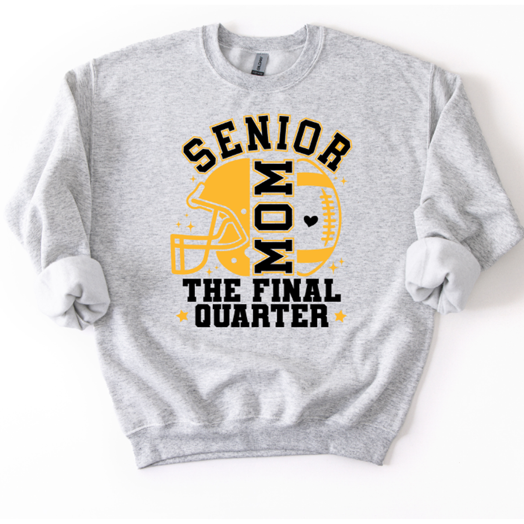 Senior Football Mom the Final Quarter Black and Yellow Gold – DTF Transfer