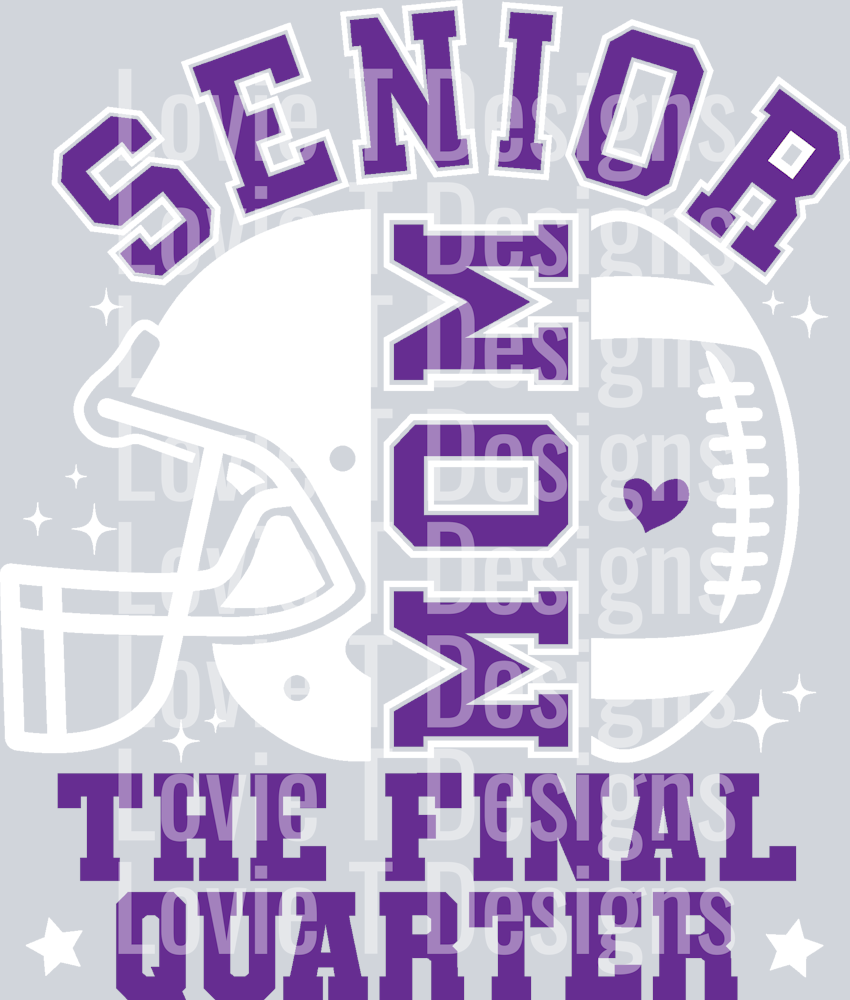 Senior Football Mom The Final Quarter PURPLE AND WHITE