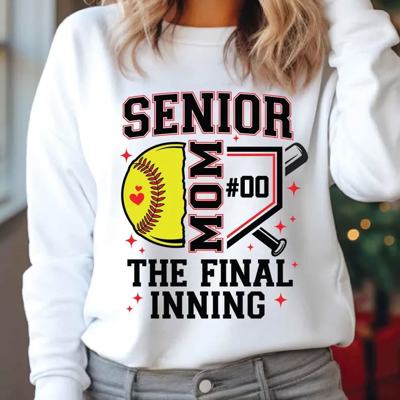 SENIOR SOFTBALL MOM THE FINAL INNING - COLORS AND NAME ARE CUSTOMIZABLE