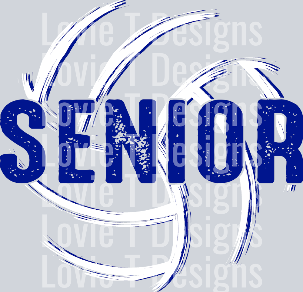Senior Volleyball Blue and White - Tausha Custom