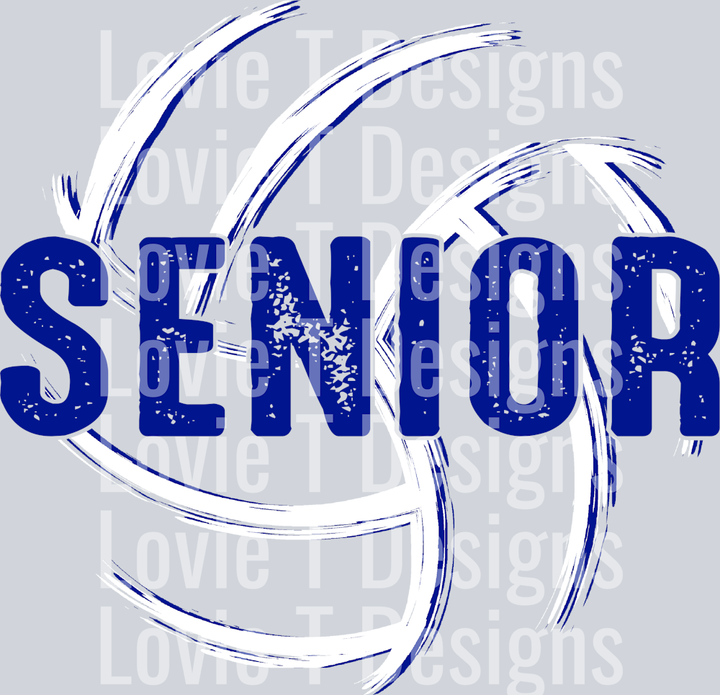 Senior Volleyball Blue and White - Tausha Custom