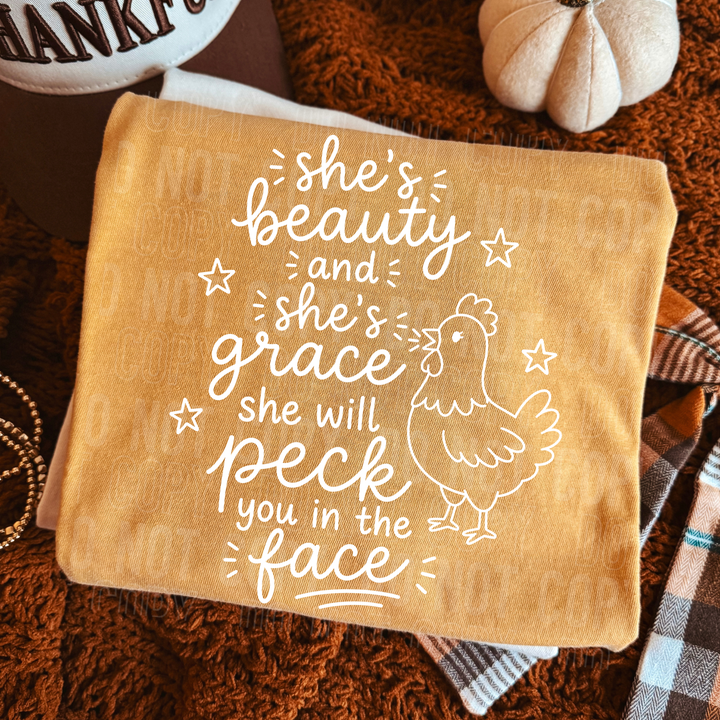 SHE'S BEAUTY AND SHE'S GRACE WHITE mockup