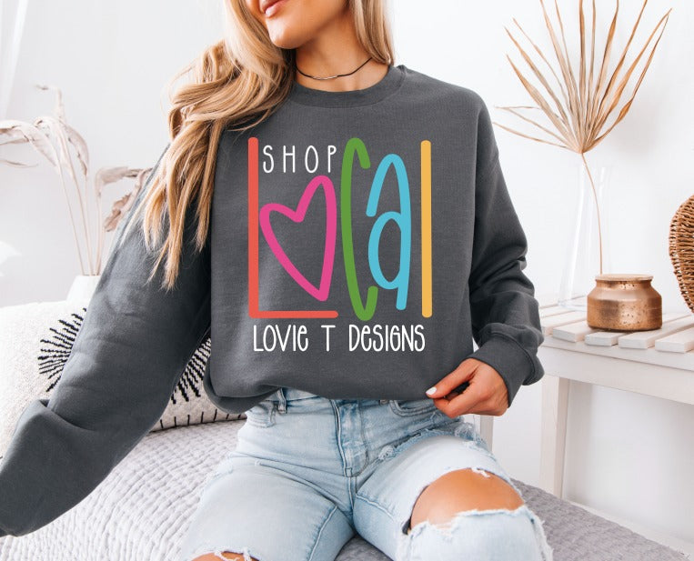 Shop Local custom DTF transfer design