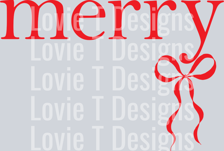 SIMPLE MERRY + RIBBON BOW RED