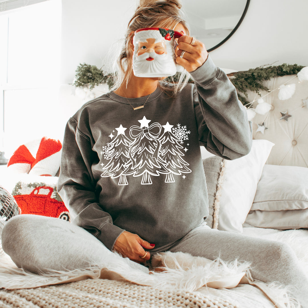 Single Color Christmas Trees White DTF transfer design – image 1
