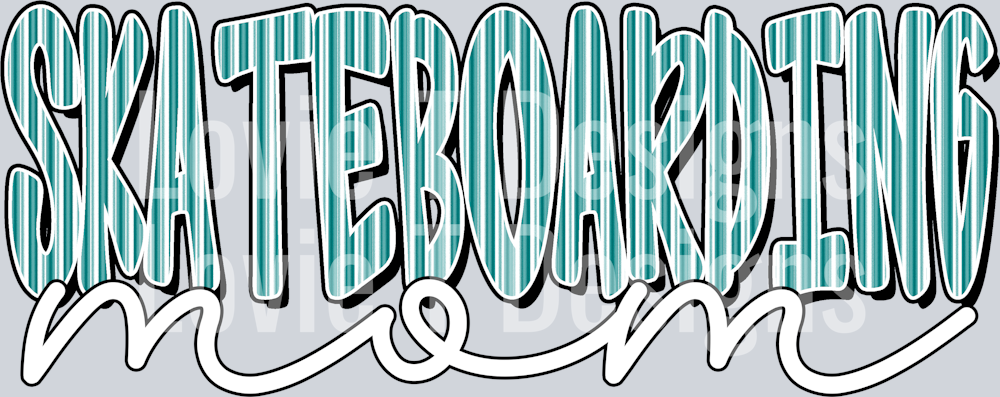 SKATBOARDING MOM TEAL SEARSUCKER PREPSTER