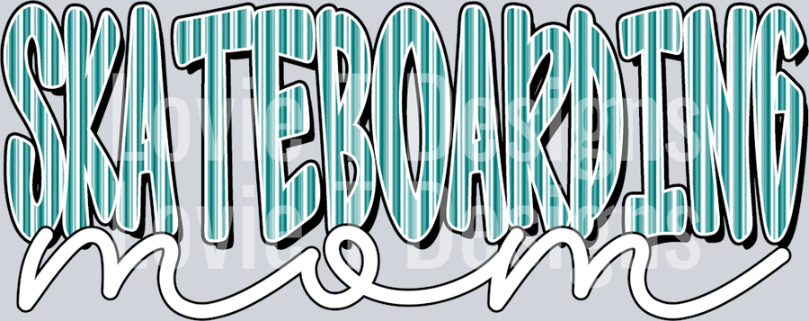 SKATBOARDING MOM TEAL SEARSUCKER PREPSTER
