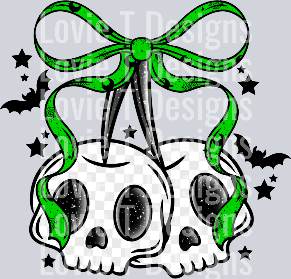 SKULL_CHERRIES_W_BOW_GREEN