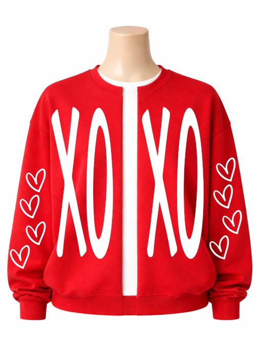 Sleeves for XOXO Swacket Valentine's DTF transfer design