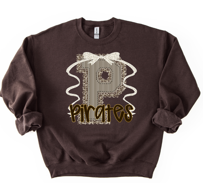 Small Leopard with Bow Pirates DTF transfer design – image 1
