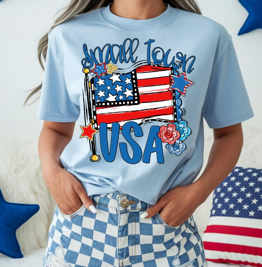 Small Town USA DTF transfer design