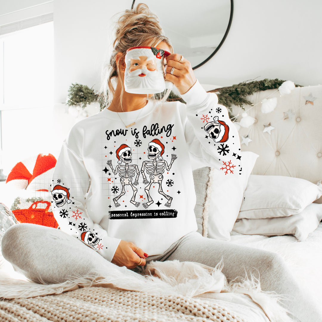 SNOW IS FALLING SKELLIES BLACK TEXT