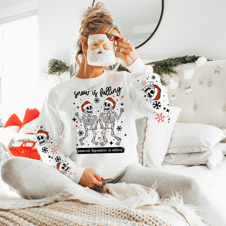 SNOW IS FALLING SKELLIES BLACK TEXT
