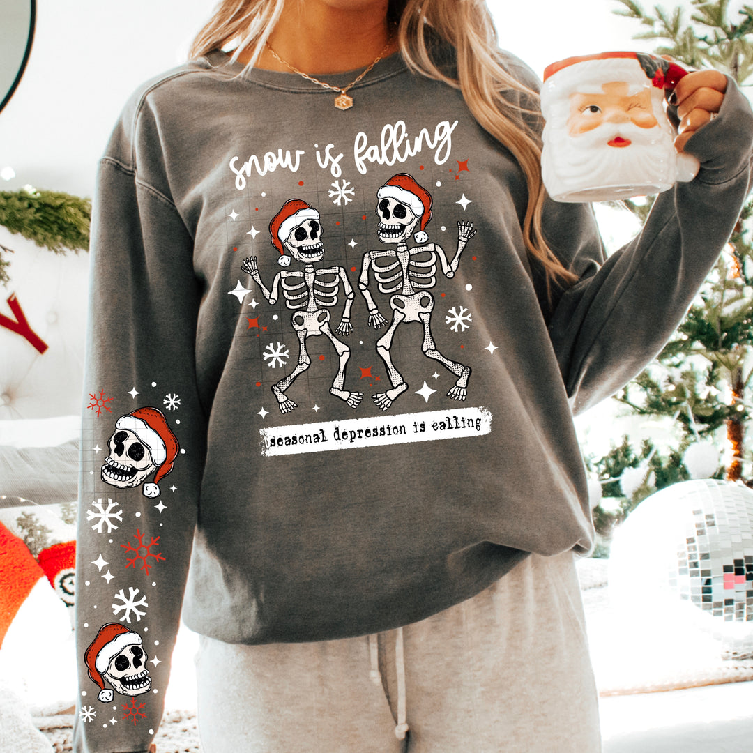 SNOW IS FALLING SKELLIE SLEEVE WHITE