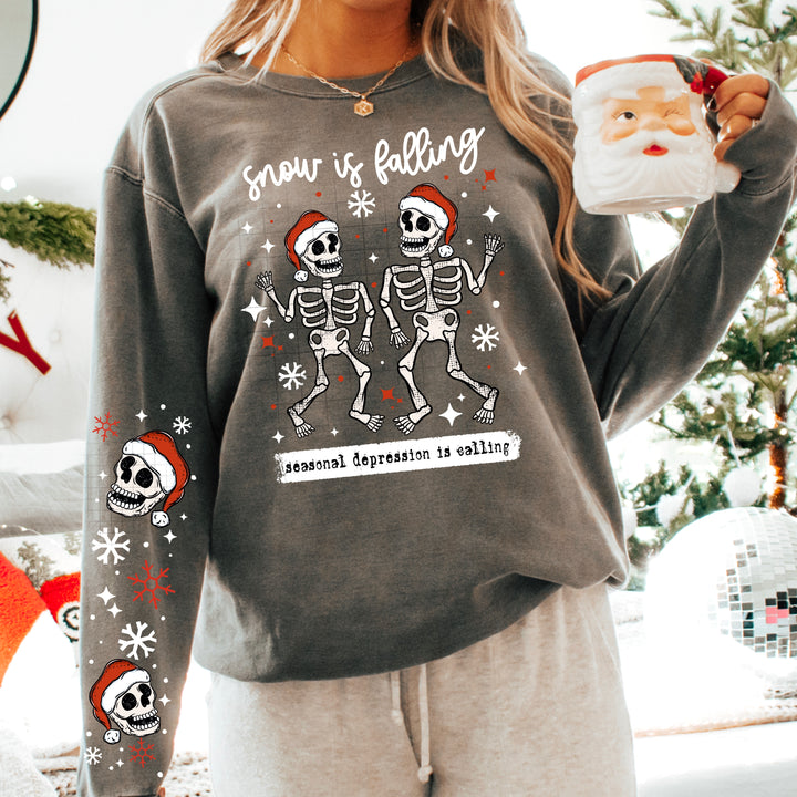 SNOW IS FALLING SKELLIE SLEEVE WHITE