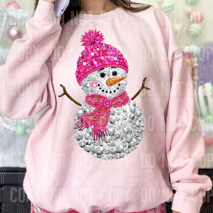 SNOWMAN PINK DIAMOND SEQUINS
