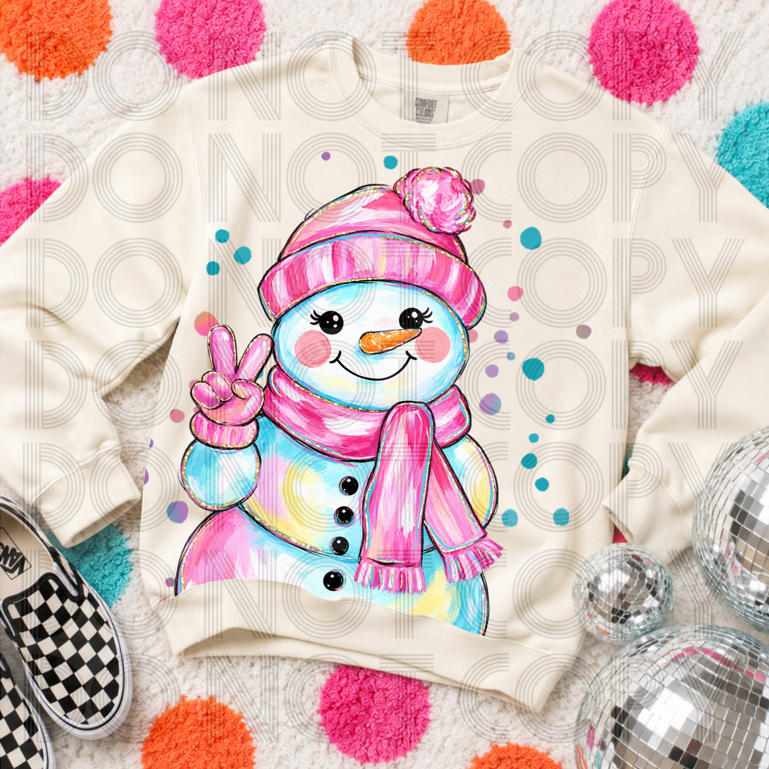 Snowman No Words Christmas DTF transfer mockup