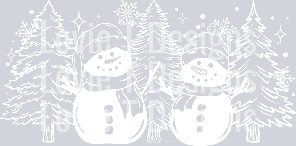 Snowmen_And_Trees_Single_Color_White
