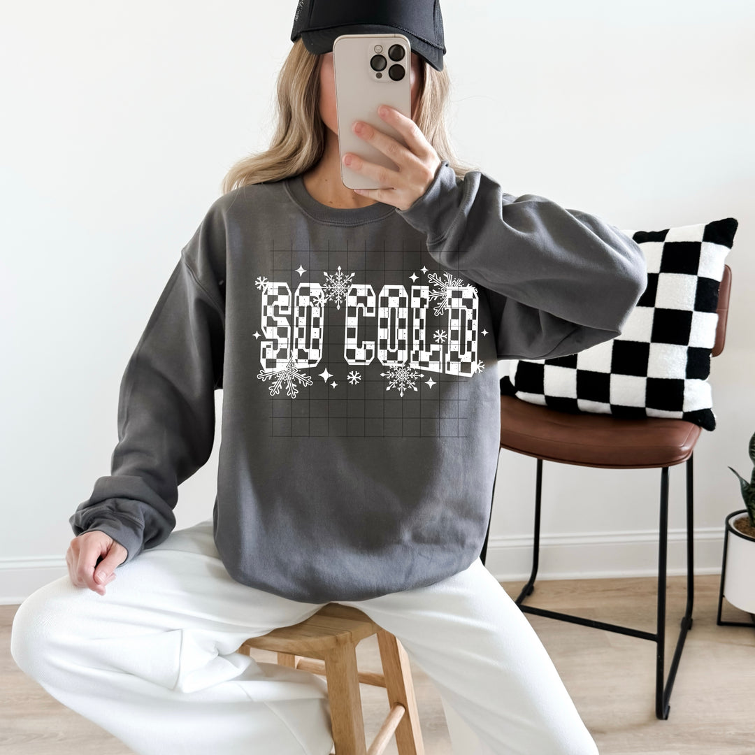 So Cold Checker Single Color White DTF transfer design – image 1