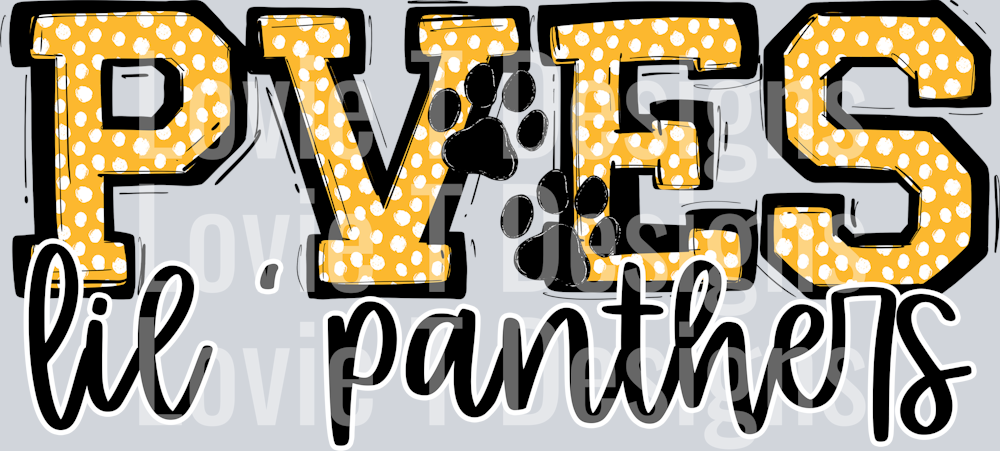 SO SPORTY PVES YELLOW DOT LITTLE PANTHERS BLACK PAW