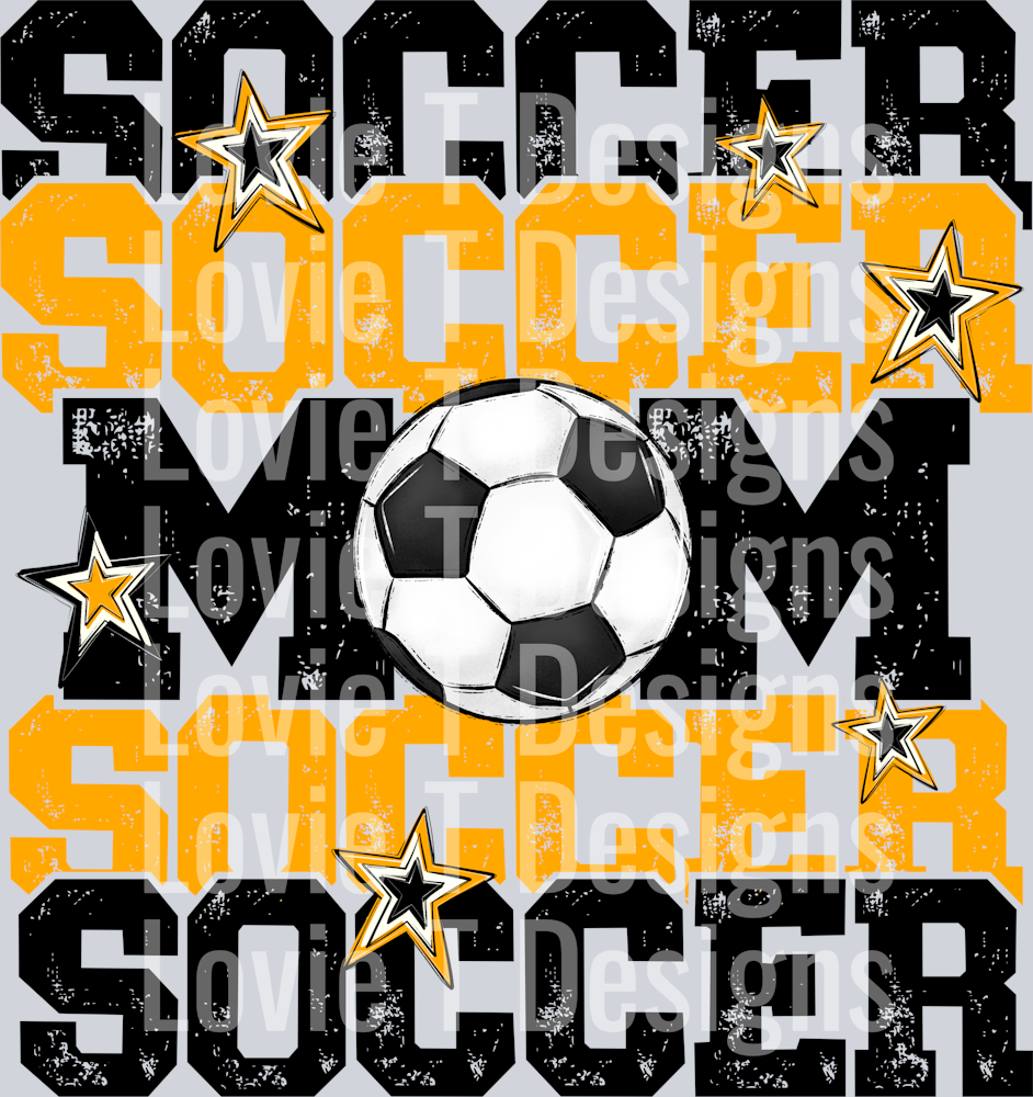 Soccer Mom BLACK YELLOW GOLD