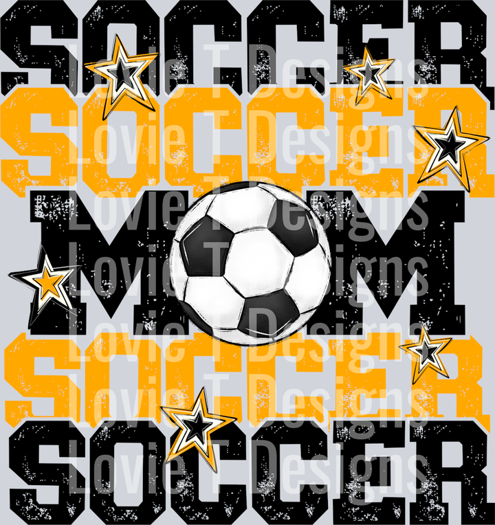 Soccer Mom BLACK YELLOW GOLD