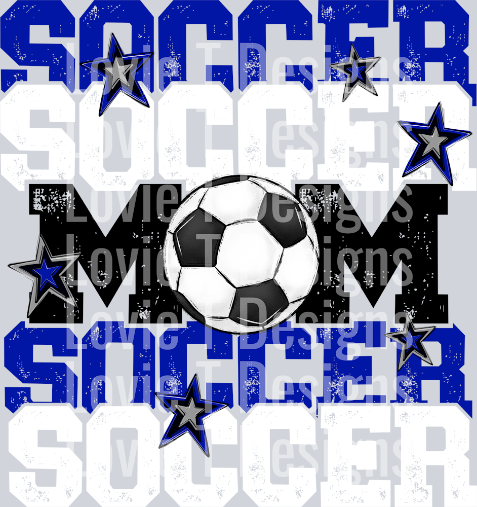 Soccer Mom DARK Blue Grey White