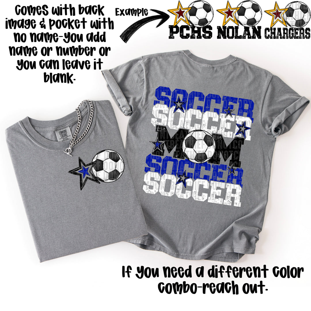 SOCCER MOM DARK BLUE GREY WHITE