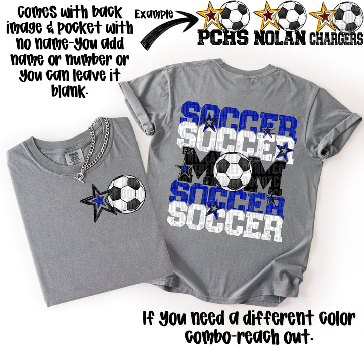 SOCCER MOM DARK BLUE GREY WHITE POCKET
