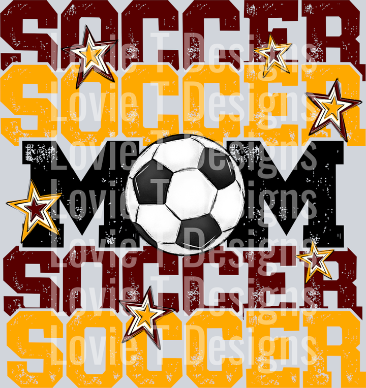 Soccer Mom Maroon Yellow Gold
