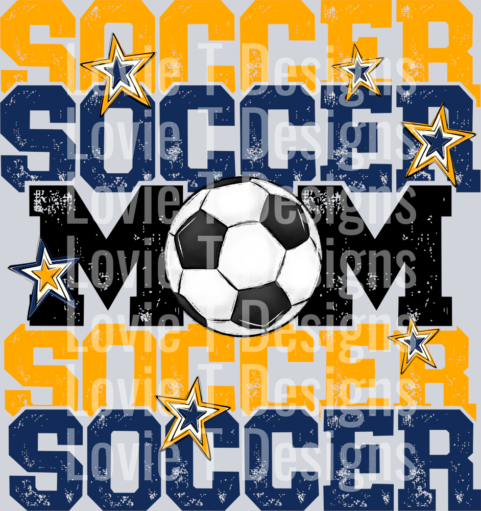 Soccer Mom NAVY YELLOW GOLD