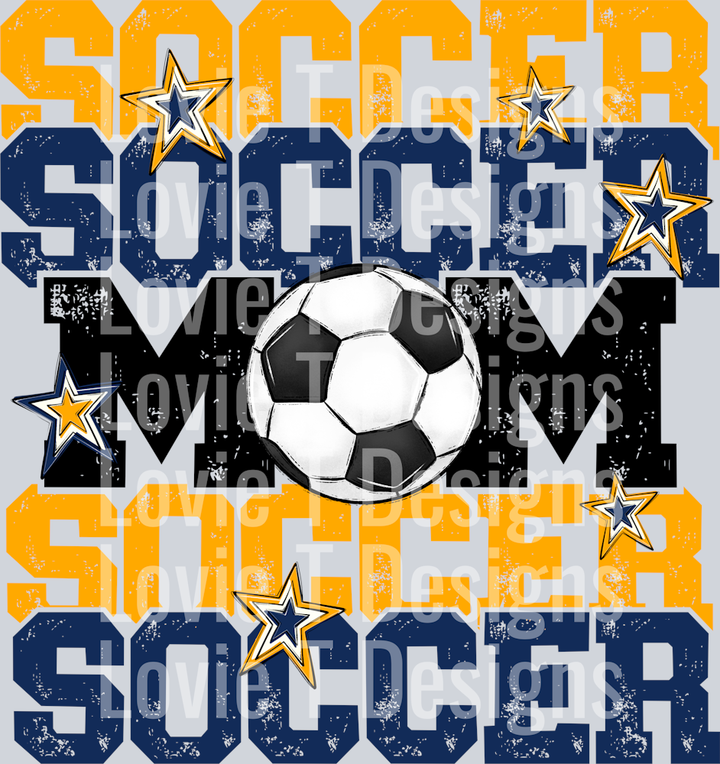 Soccer Mom NAVY YELLOW GOLD