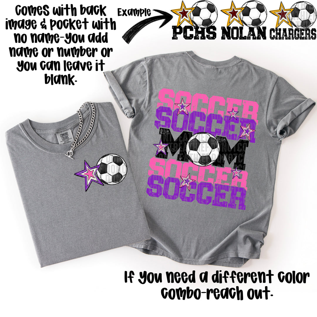 SOCCER MOM PINK PURPLE POCKET