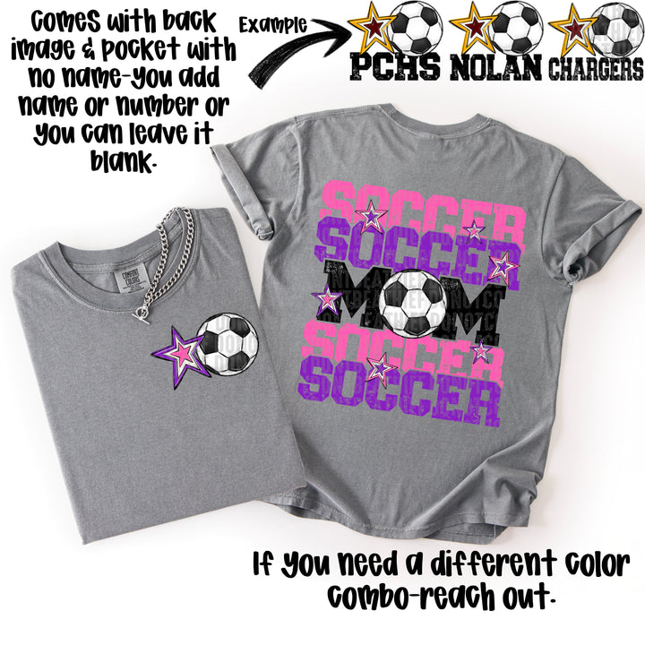 SOCCER MOM PINK PURPLE POCKET