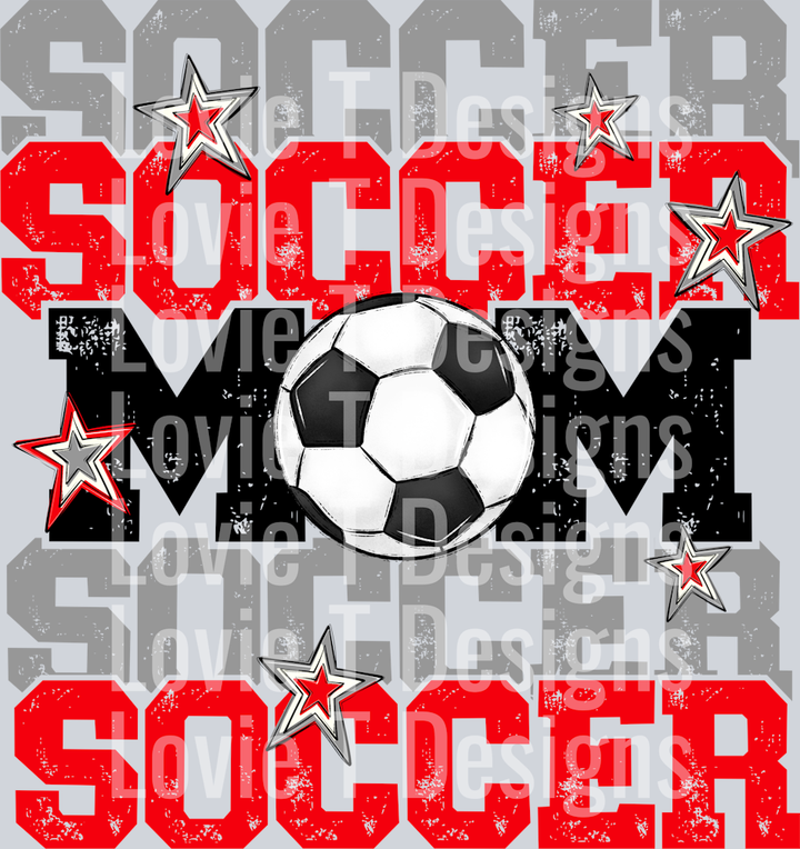 Soccer Mom Red Grey