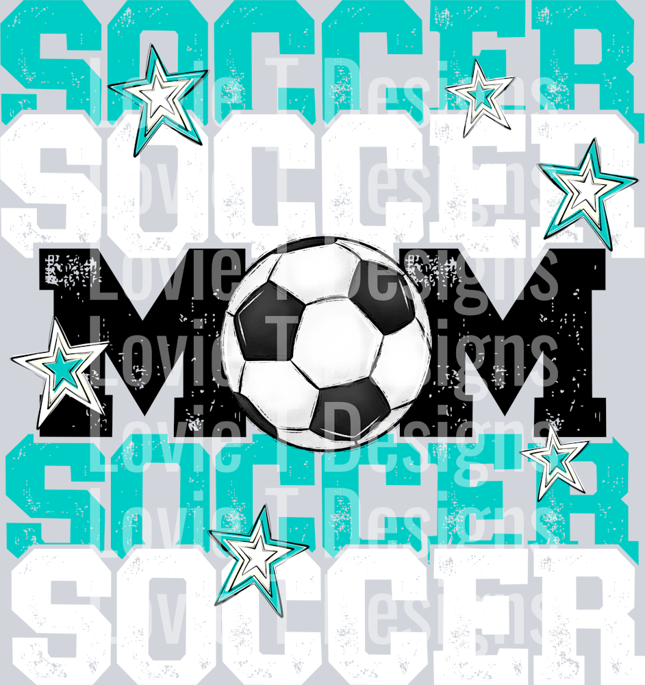 Soccer Mom Teal White