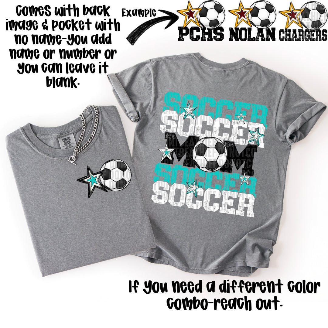 SOCCER MOM TEAL WHITE
