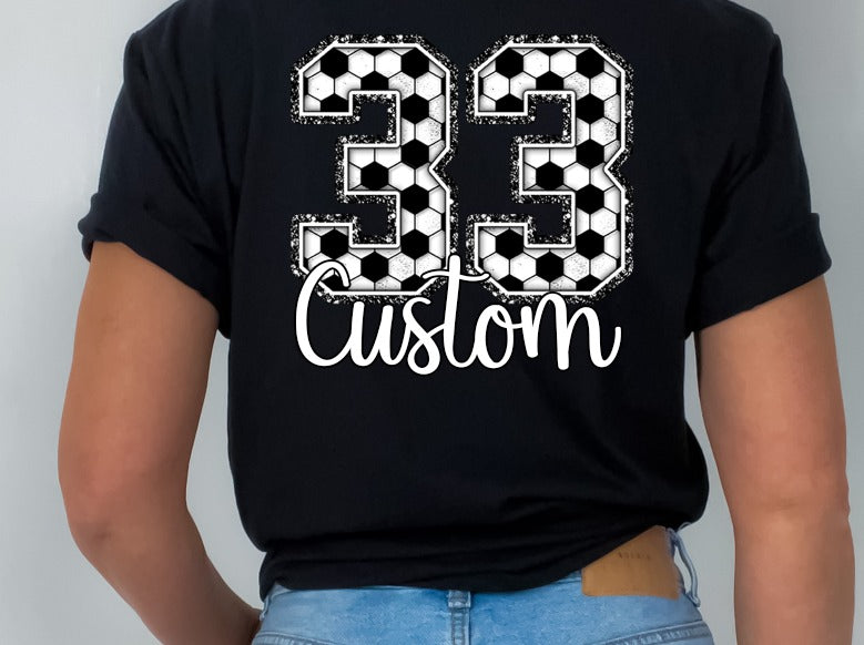 Soccer Number + Name DTF transfer design