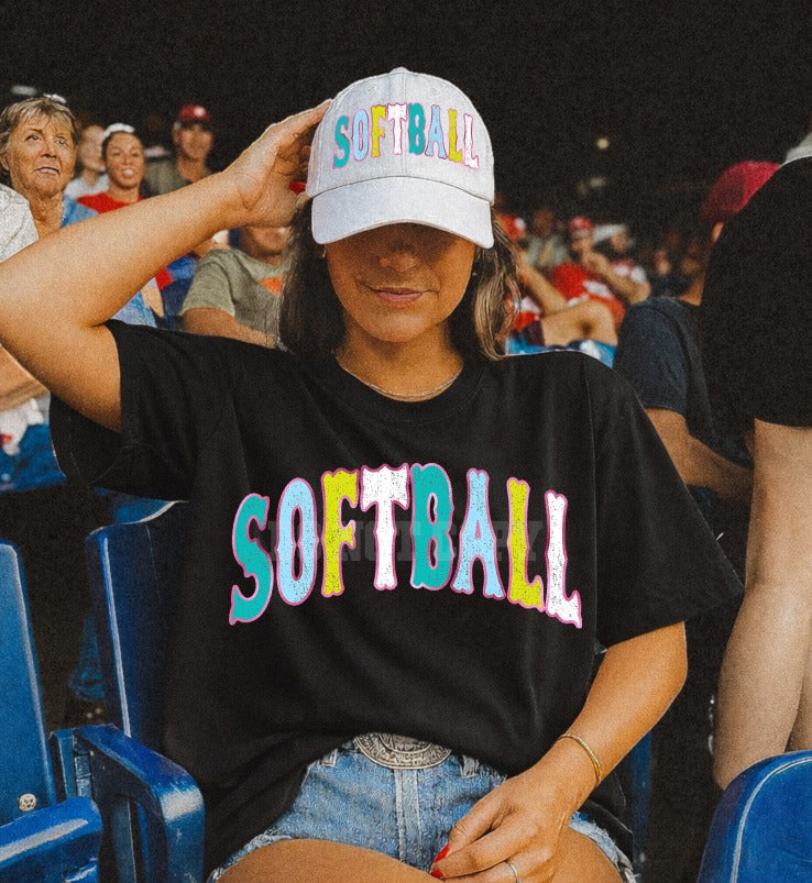 Softball Arched DTF transfer design