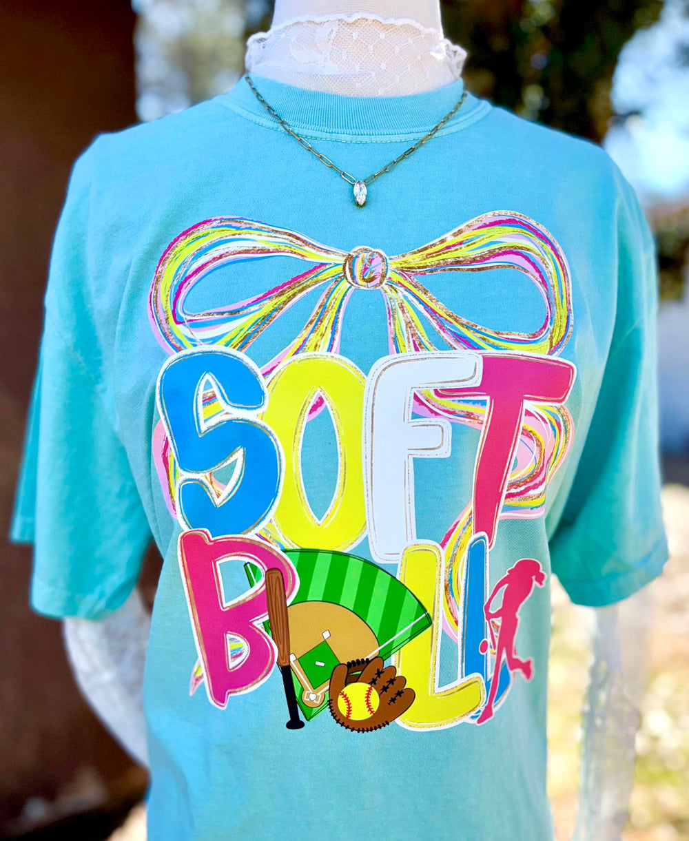 Softball Bow DTF transfer design
