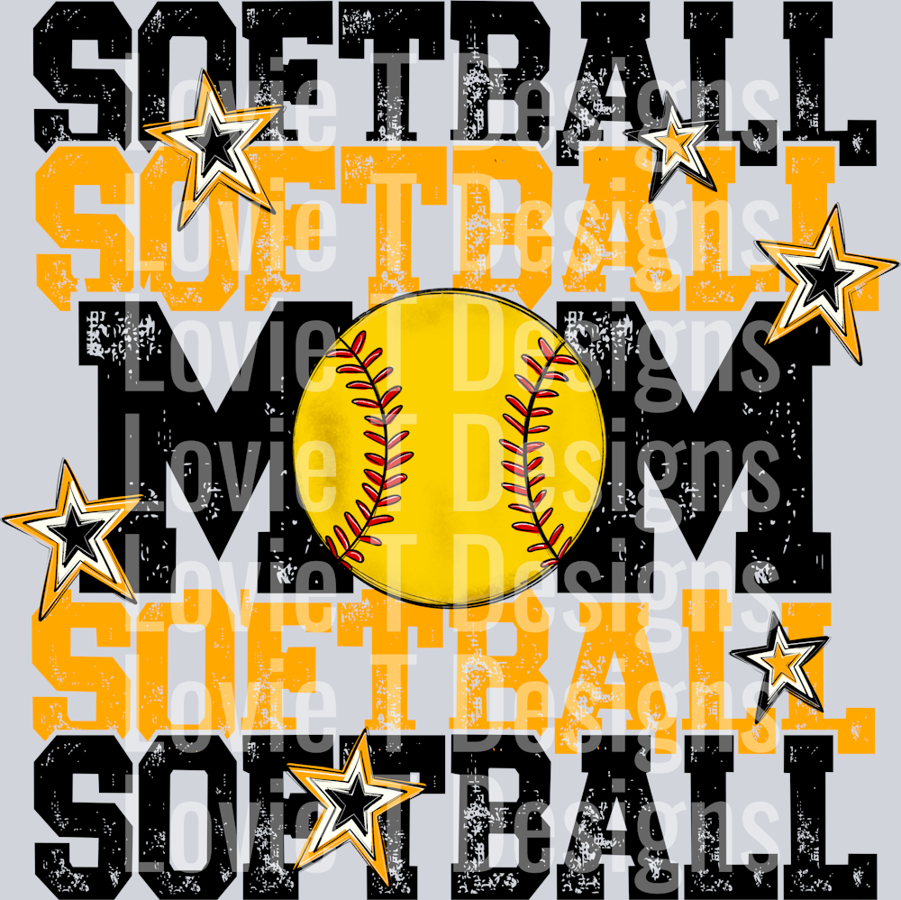 Softball Mom_Black Vegas Gold