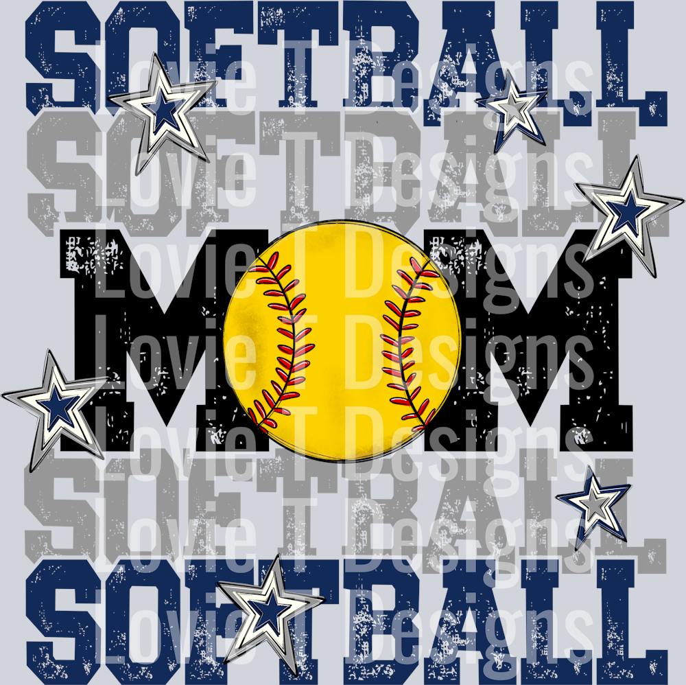 Softball Mom_Navy Grey