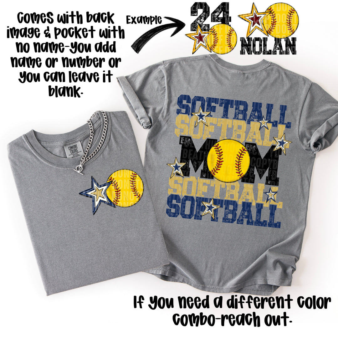 SOFTBALL MOM NAVY VEGAS GOLD