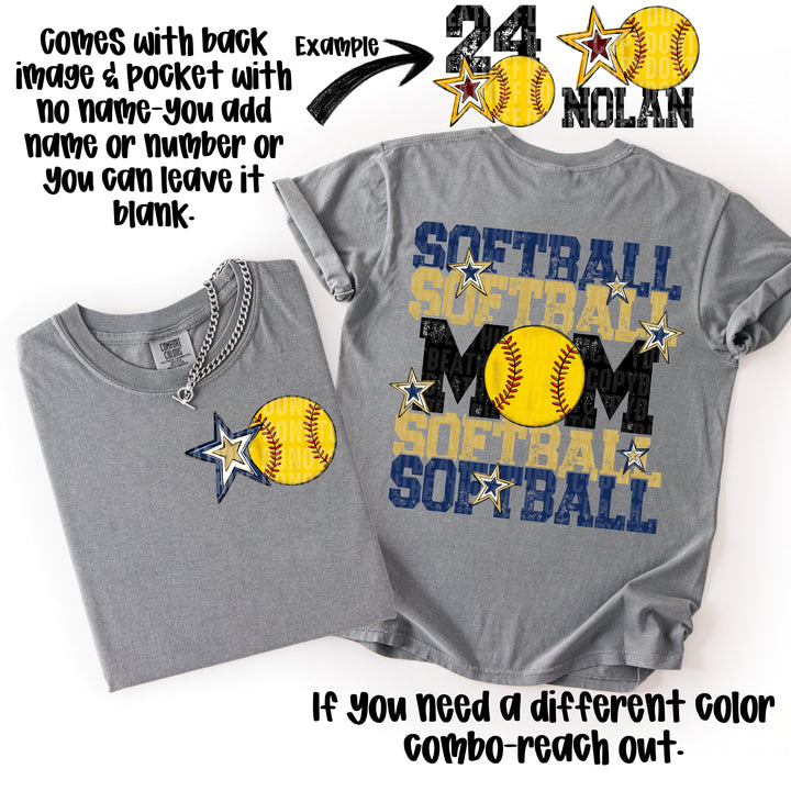 SOFTBALL MOM NAVY VEGAS GOLD