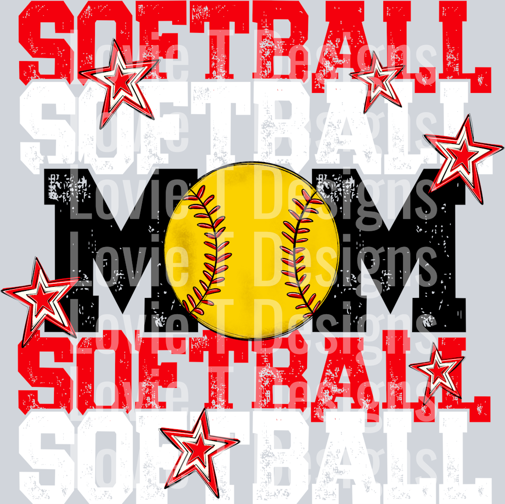 Softball Mom_Red White