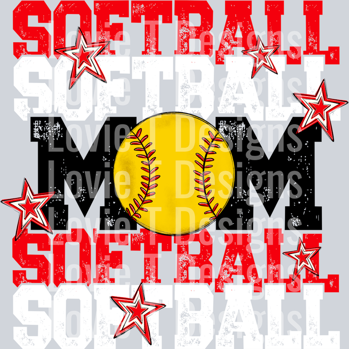 Softball Mom_Red White