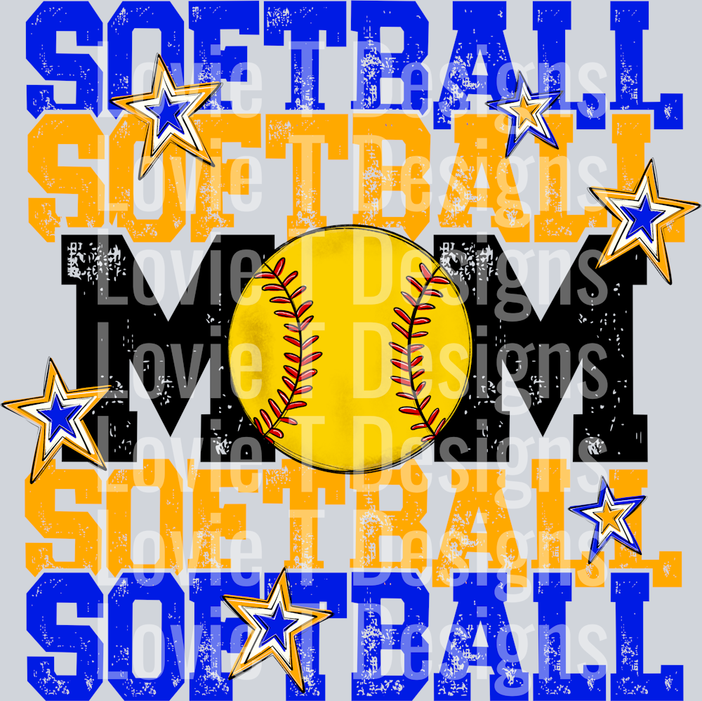 Softball Mom_Royal and Yellow Gold