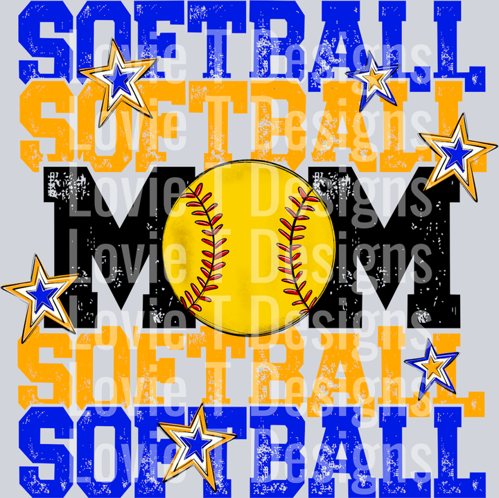 Softball Mom_Royal and Yellow Gold